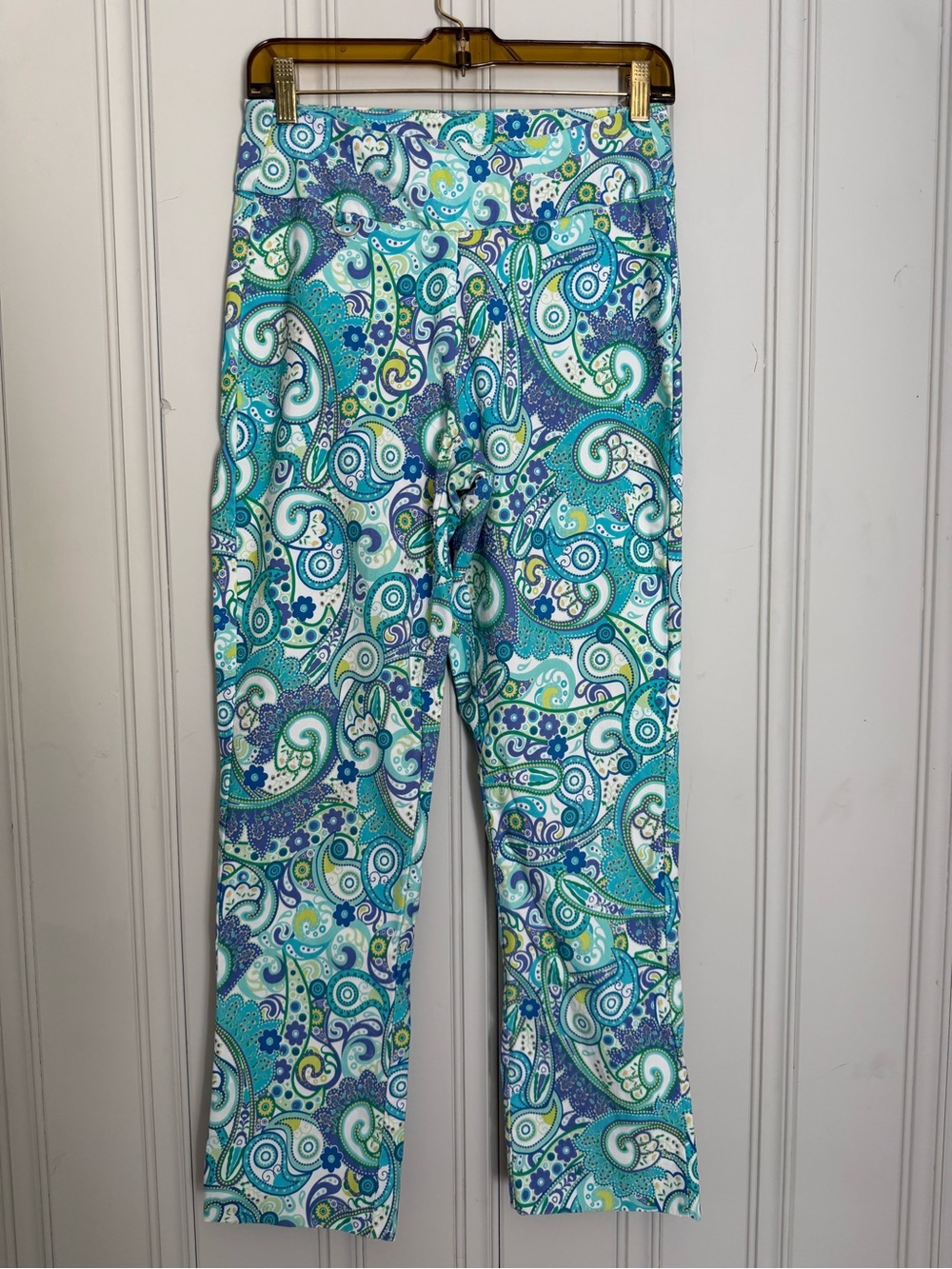 Lulu-B Teal & Blue Paisley Stretch Chinos